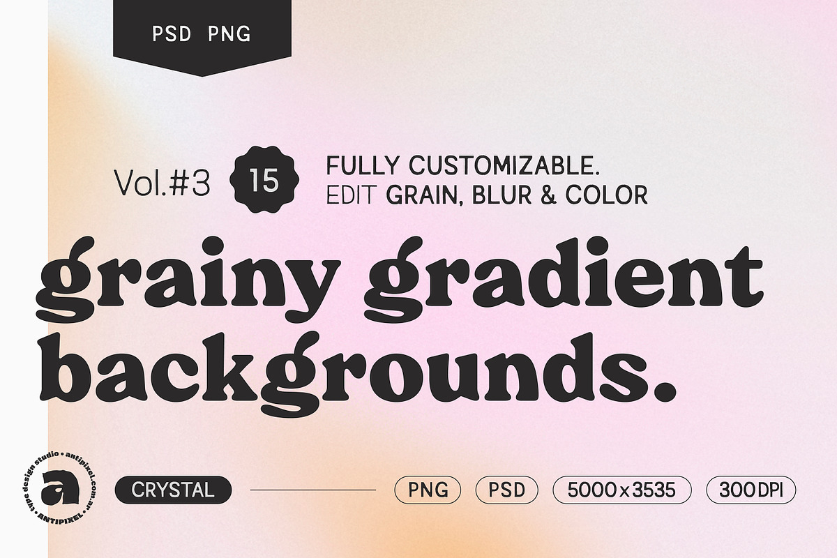 Grainy Gradient Backgrounds #3, a Texture Graphic by Antipixel Type Studio (Photo 1 of 12)