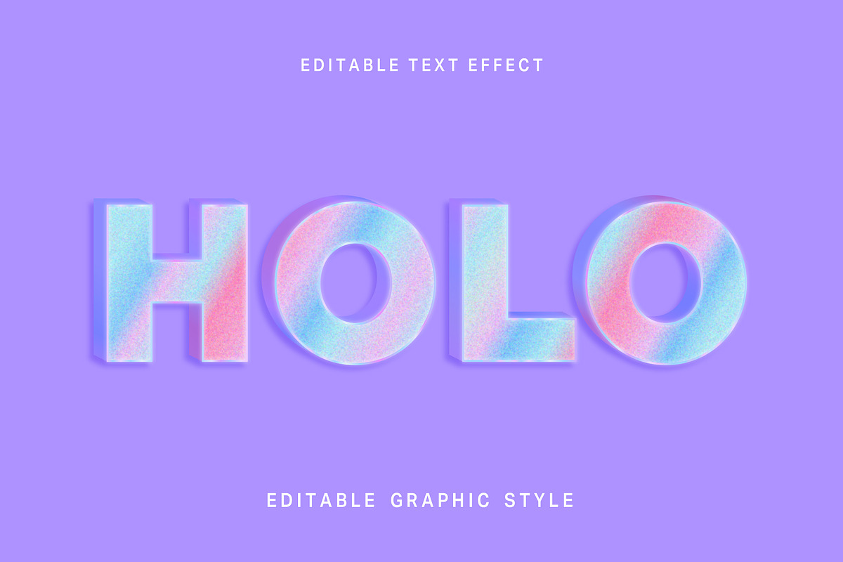 Holographic Bold 3D Text Effect