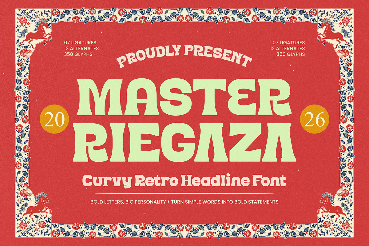 Master Riegaza Curvy Retro Serif, a Serif Font by timelesstype.co (Photo 1 of 20)
