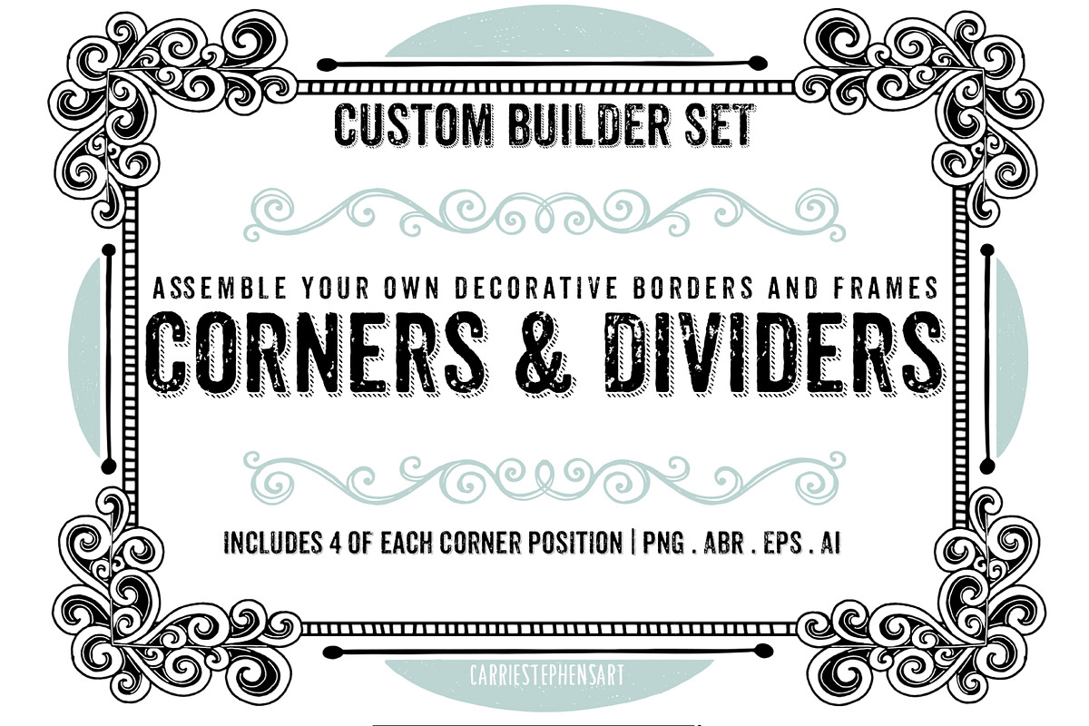 Decorative Borders, Corners & Frames, a Decorative Illustration by Carrie Stephens Art (Photo 1 of 12)