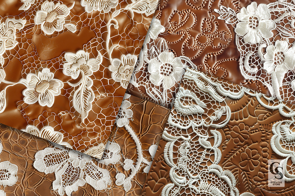 Brown Leather Lace Seamless Pattern, a Pattern Graphic by Creative Store (Photo 3 of 5)
