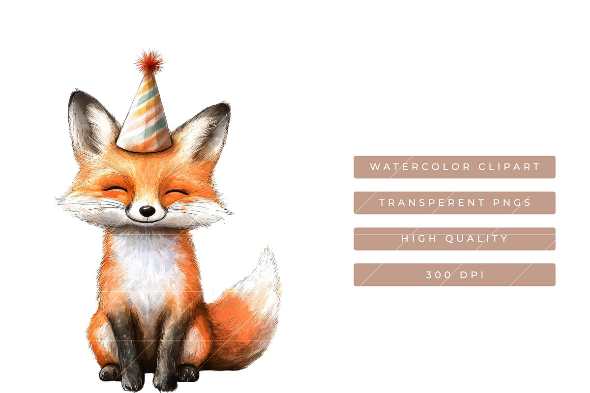 Watercolor Boho Woodland Clipart, an Animal Illustration by SparkyDesignsUS (Photo 7 of 9)