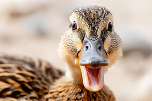 Close-up of a smiling duck, an Animal Photo by AlyaAnd