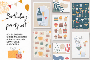 Birthday party collection clipart