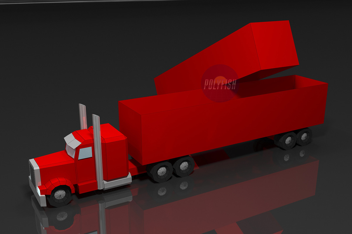 Christmas Truck 3D model template, a Templates & Theme by PolyFish (Photo 5 of 7)