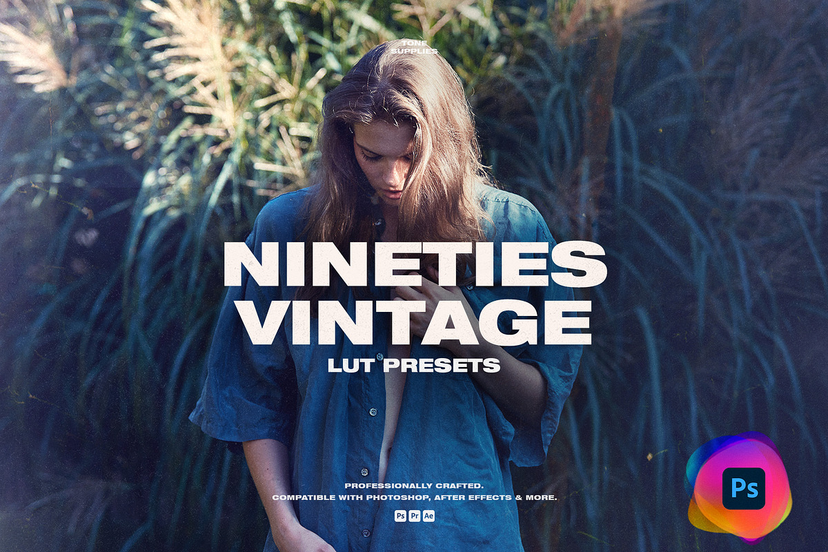 90's Vintage LUT Presets Photoshop, a Preset Add-On by TONE SUPPLIES (Photo 1 of 11)