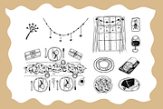 Whimsical Retro Table Clipart, a Decorative Illustration by Heartwarming Art (Thumbnail 7 of 8)