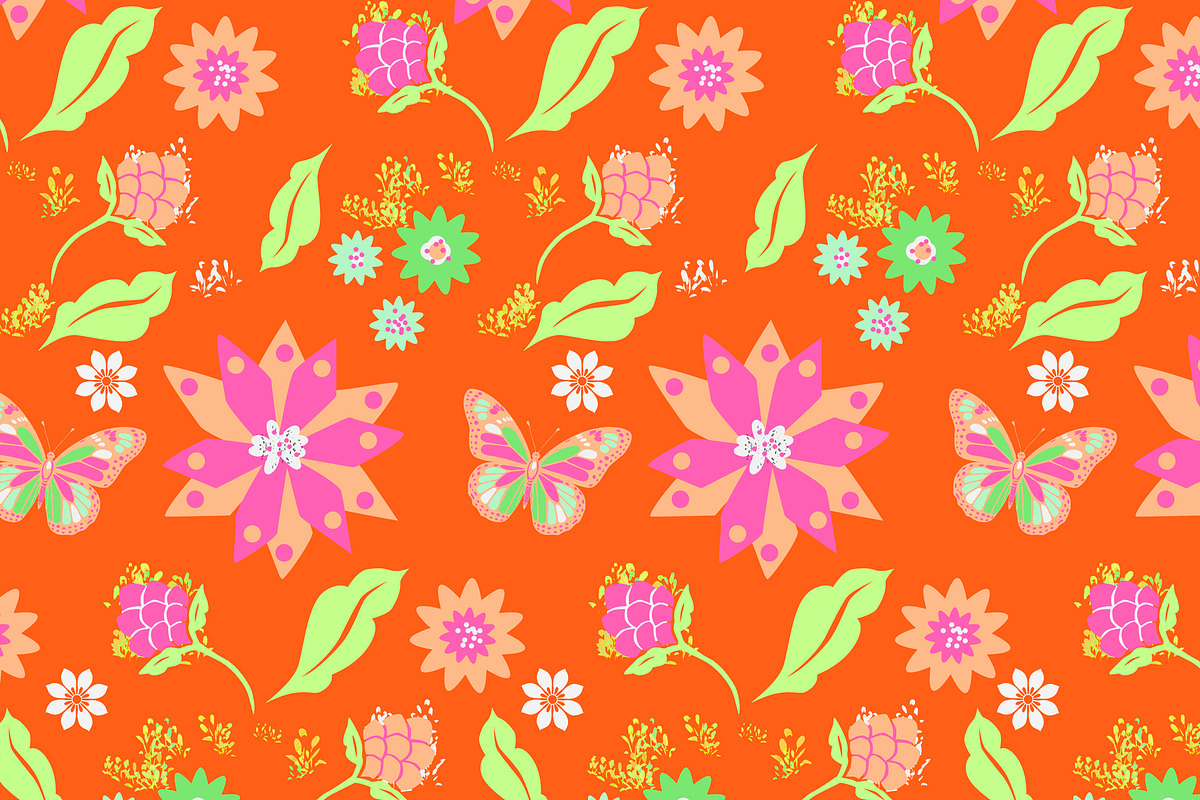 Pop 70s Bright Floral Seamless, a Pattern Graphic by Sharon Schwalbe (Photo 4 of 4)