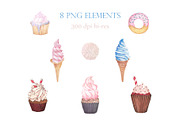 Creamy Sweets Clipart, a Food Illustration by ColorfulNest (Thumbnail 2 of 3)