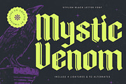 Mystic Venom Modern Blackletter, a Blackletter Font by timelesstype.co (Thumbnail 1 of 20)