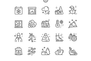 Winter Line Icons