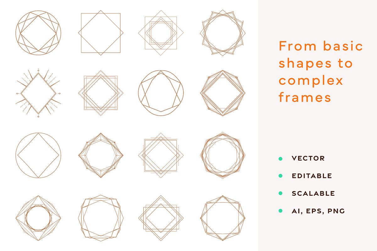 64 Geometric Abstract Frames, a Graphic by Graphicsfuel (Photo 4 of 8)