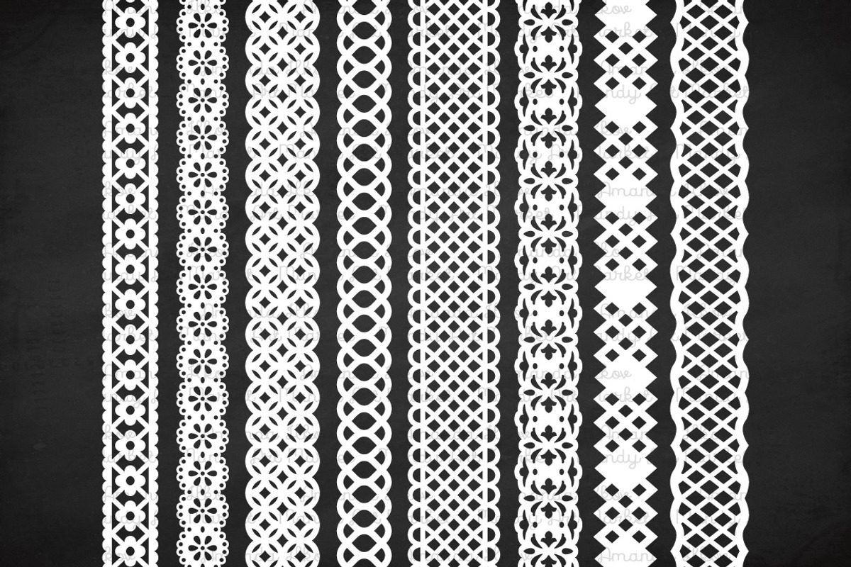 White Lace Borders Clipart & Vectors, an Illustration by Amanda Ilkov (Photo 4 of 5)