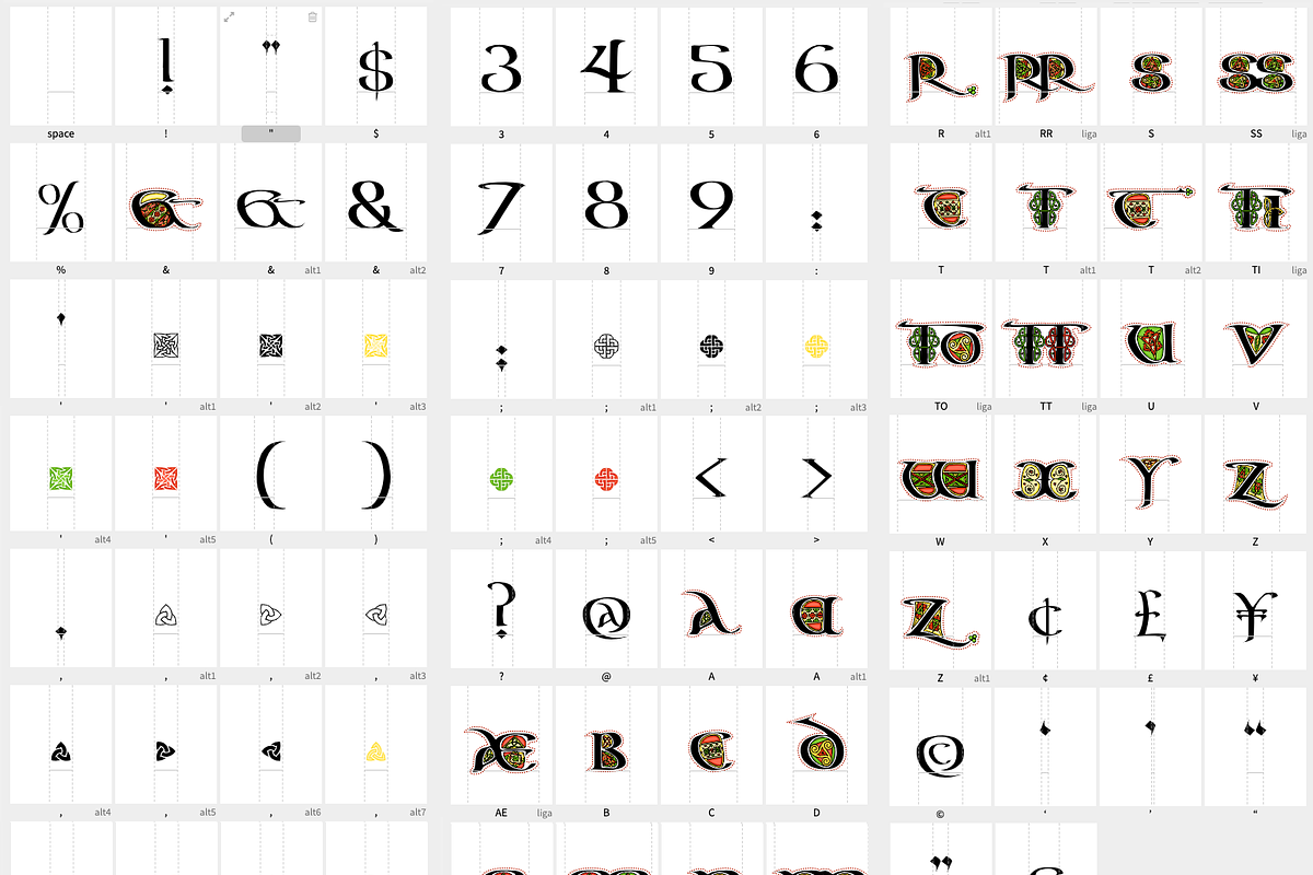 CELTIC Color FONT - Aon Manuscript, a Script Font by AonCelticArt (Photo 5 of 5)