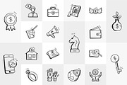 Hand Drawn Bank Icons, an Outline Icon by Brickclay (Thumbnail 2 of 8)