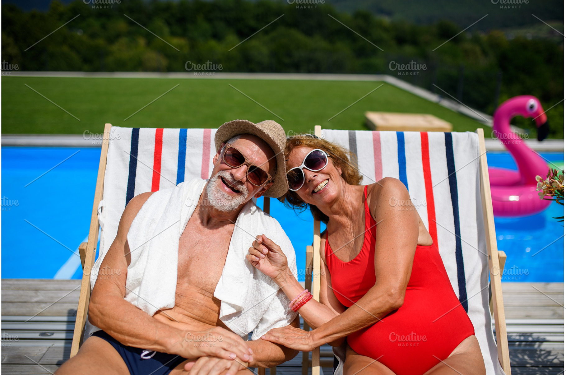 Beautiful elderly couple enjoying, a Nature Photo by HalfPoint