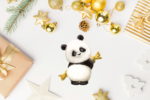 Christmas Panda Clipart