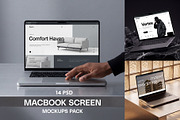 MacBook Screen Presentation Mockups, a Mac Mockup by Dikarte.Store (Thumbnail 1 of 17)