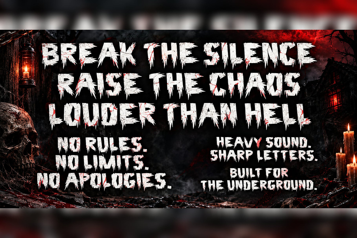 Dravik Thorn Horror Display Font, a Sans Serif Font by mesuka (Photo 3 of 5)