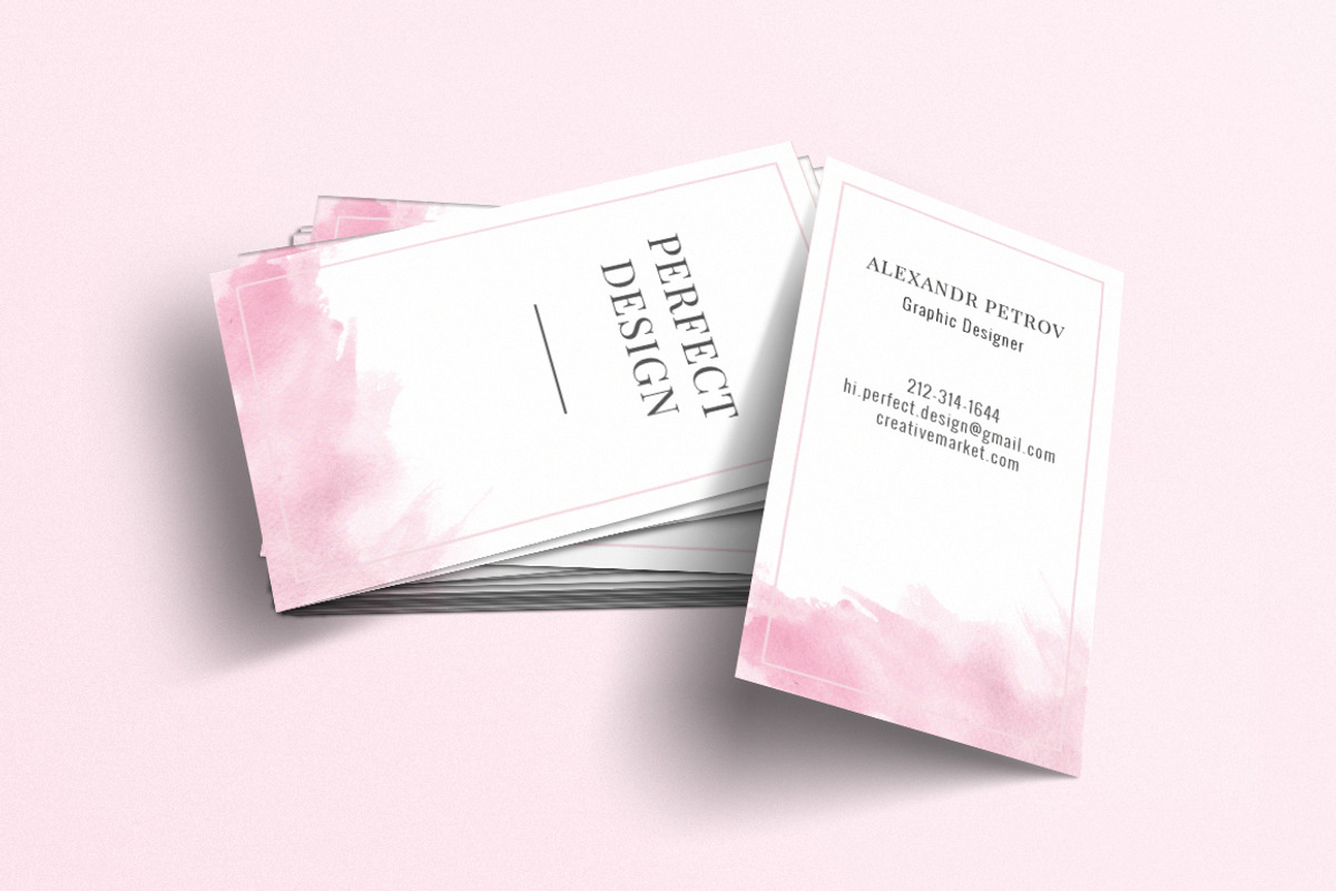 Gentle Watercolor Business Card, a Business Card Template by Perfect Design (Photo 2 of 4)