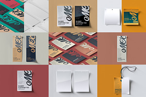 Set of Kraft Tag Labels Mockup