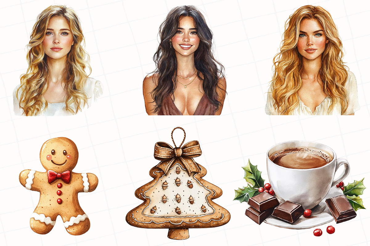 Chocolate Christmas Clipart, an Illustration by OK Design (Photo 4 of 5)