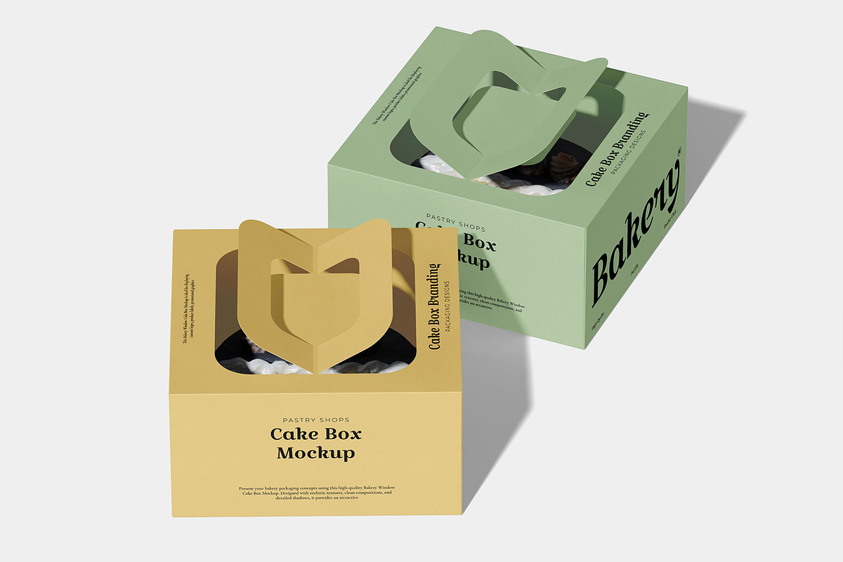 Bakery Window Cake Box Mockup, a Packaging Mockup by Permadi Creative (Photo 4 of 5)