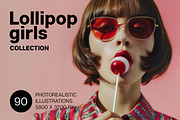Lollipop girls. 90 images, a Person Illustration by Handmadefont (Thumbnail 1 of 16)