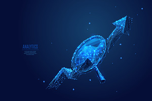 Arrow and magnifying low poly