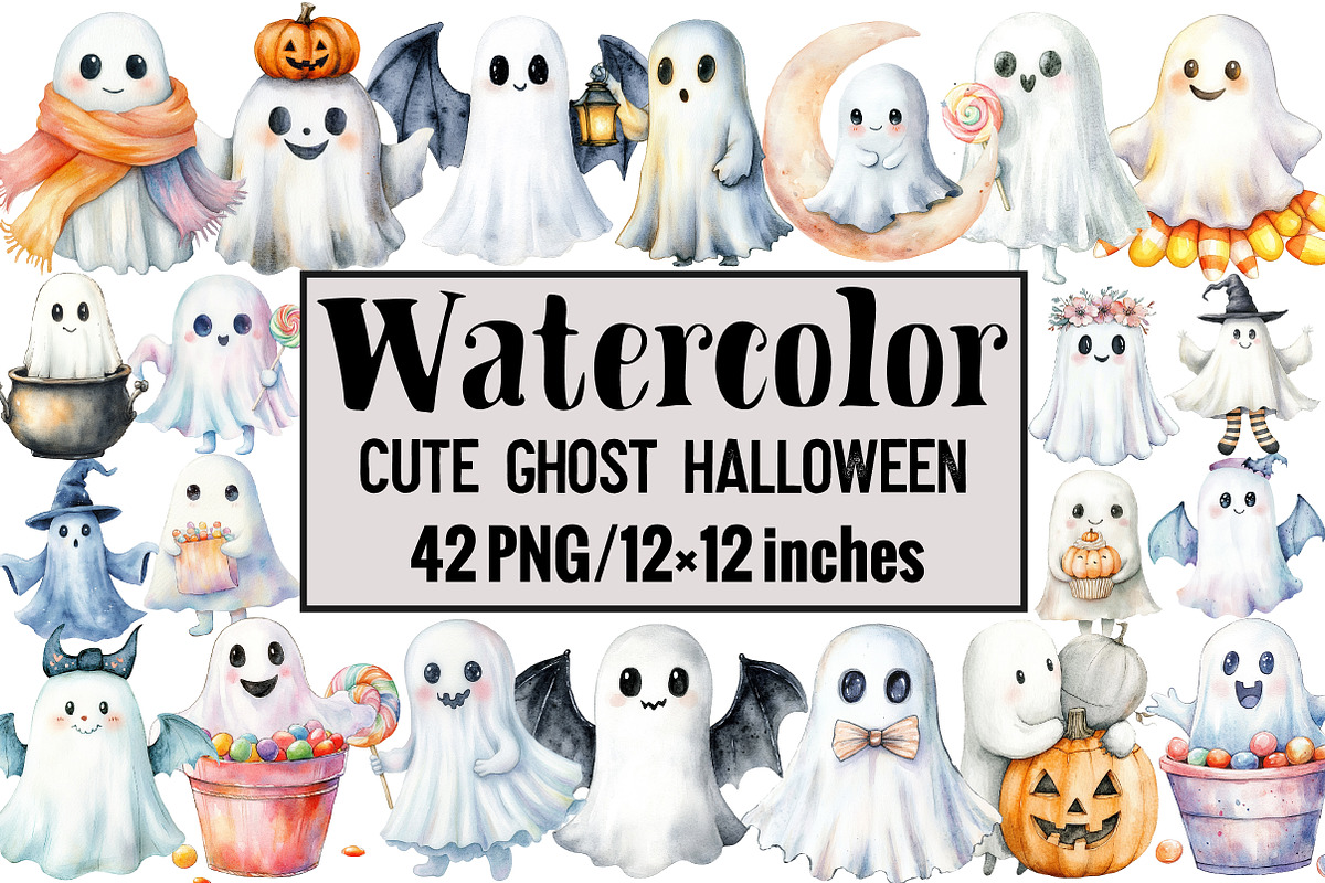 Cute Ghost Halloween, an Illustration by Design Market (Photo 1 of 3)
