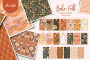 Boho Folk Floral Patterns, a Pattern Graphic by Flora Wild Designs (Thumbnail 1 of 4)