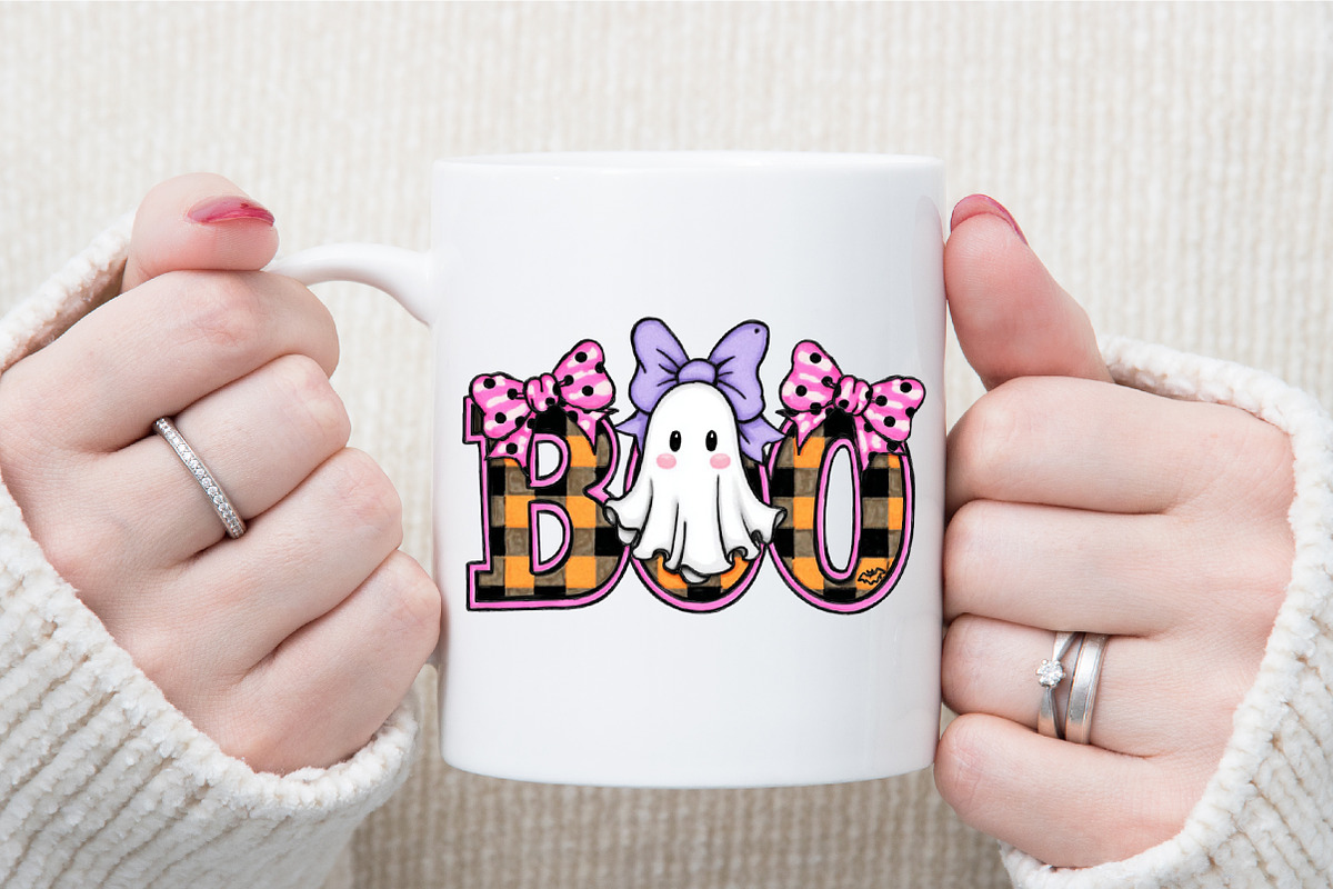 BOO Cute Halloween Ghost Checkered P, an Illustration by Sublimation Artist (Photo 8 of 9)
