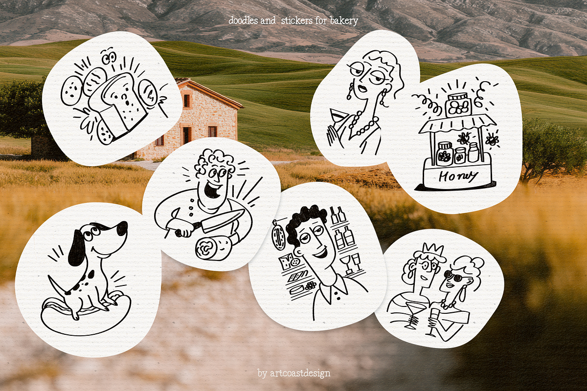 Handdrawn Cafe Stickers, an Emoji Icon by nadispasibenko (Photo 5 of 9)
