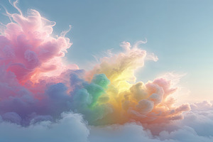 Pastel-tinted cumulus cloud, an Illustration by wavebreak