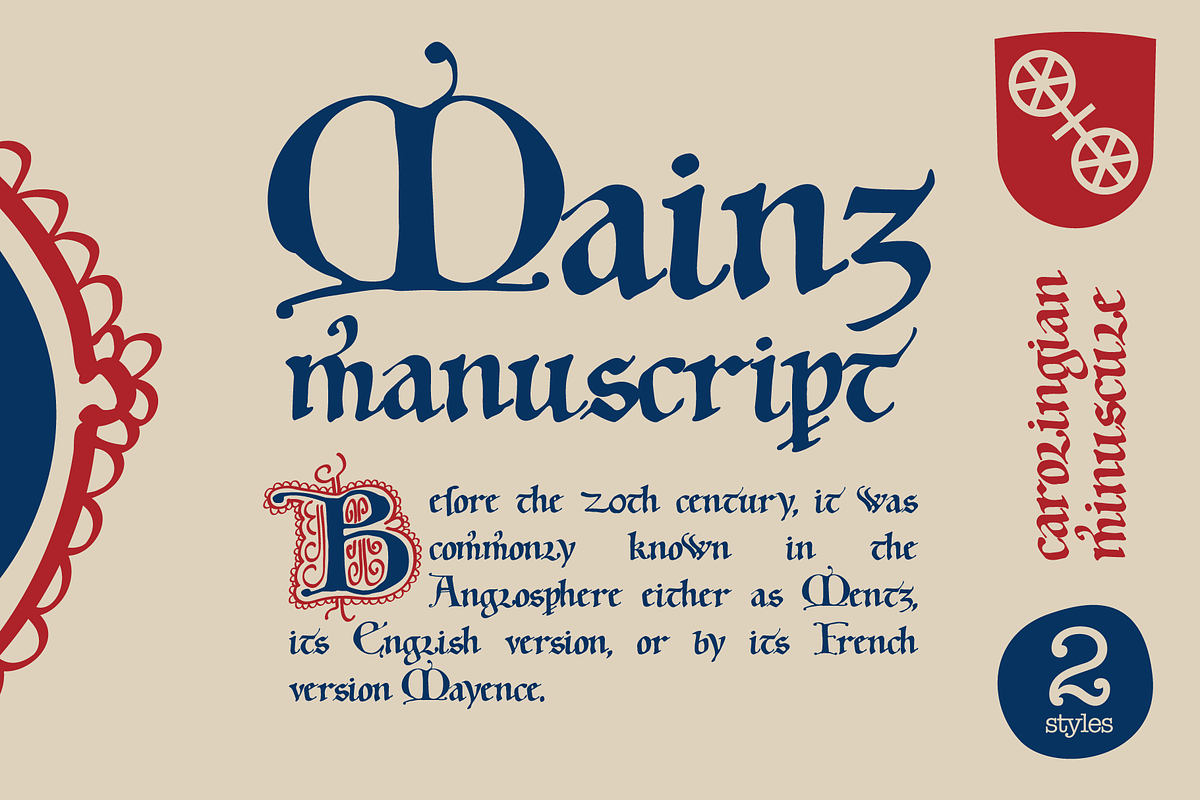 Mainz manuscript 2 fonts set, a Blackletter Font by kaer_shop (Photo 1 of 14)