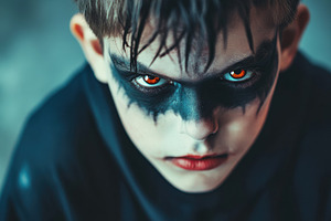 Halloween party vibes with a boy, a Photo by Pavel_design
