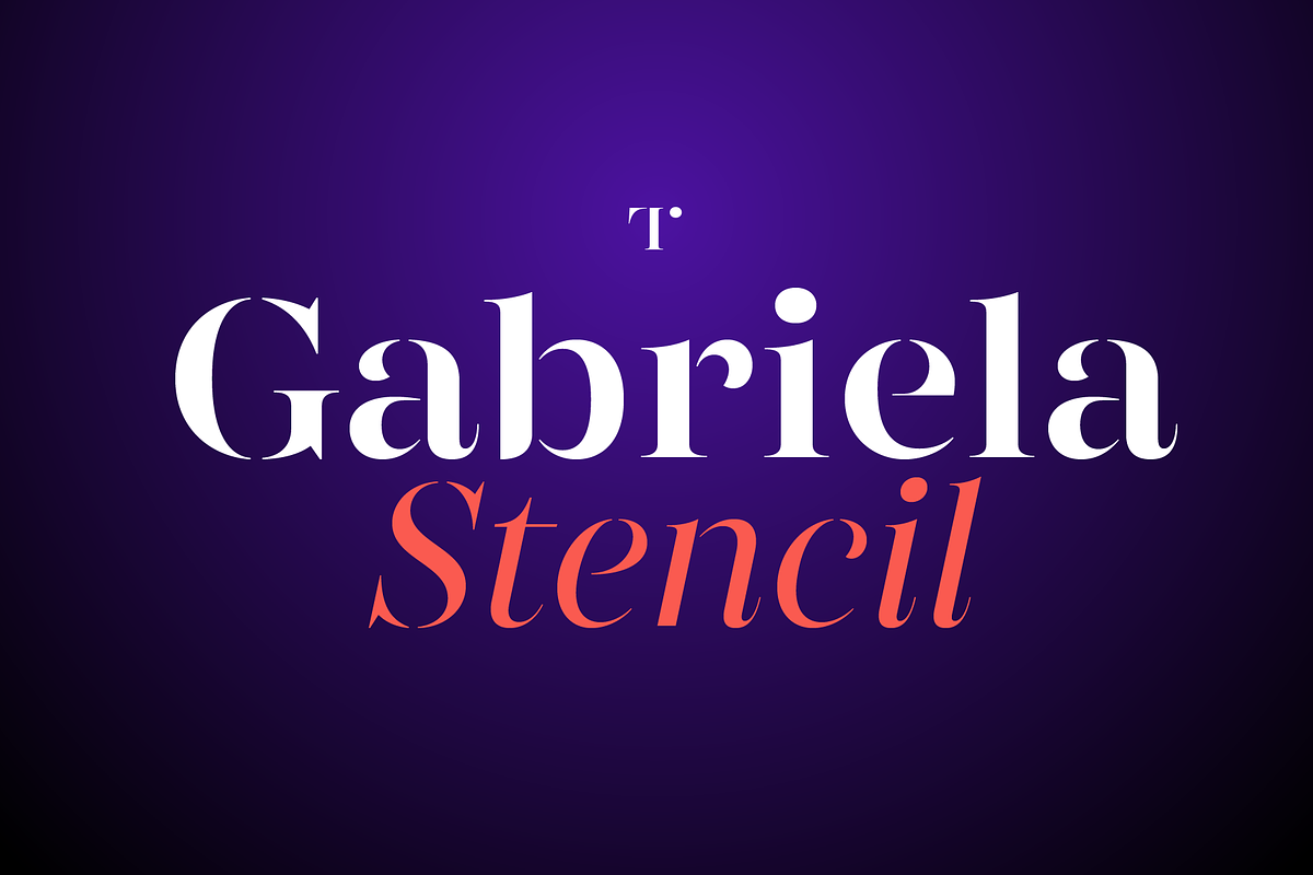 Gabriela Stencil, a Serif Font by Lechuga Type (Photo 1 of 15)
