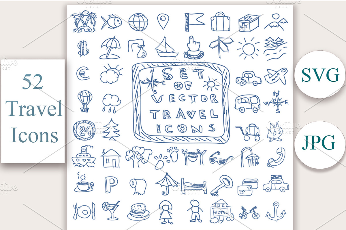 Collection of Vector Travel Icons, an Outline Icon by Arevka (Photo 1 of 4)