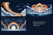 Celestial Rainbow Night, a Decorative Illustration by StockVerse Creative (Thumbnail 1 of 4)
