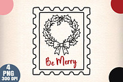 Christmas Wreath Stamp PNG, an Illustration by Daily.Designs (Thumbnail 1 of 6)