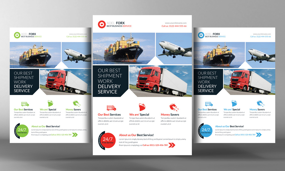 Delivery & Shipment Flyer, a Flyer Template by graphicforest