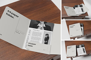 A4 paper folder mockup, an Advertising Mockup by Twins_studio926