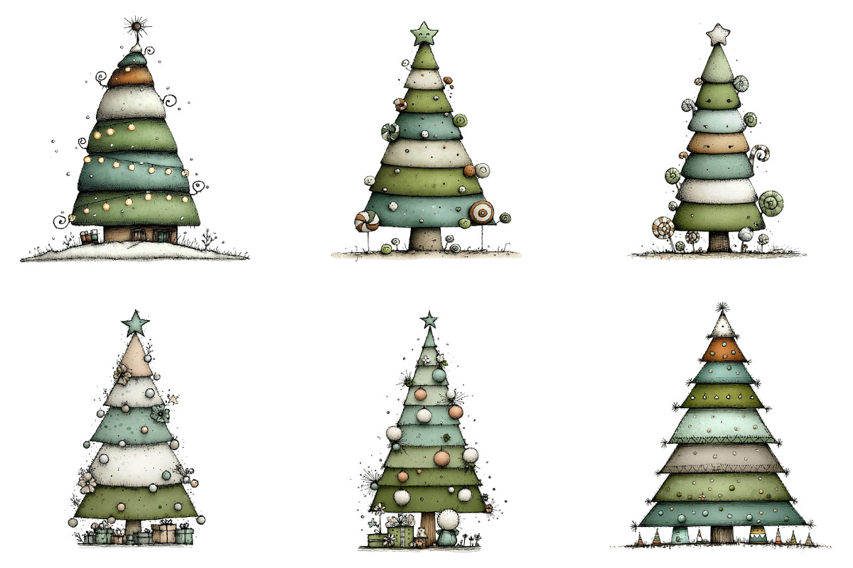 Christmas Tree Clipart, an Illustration by DreamArtGraphic (Photo 3 of 5)