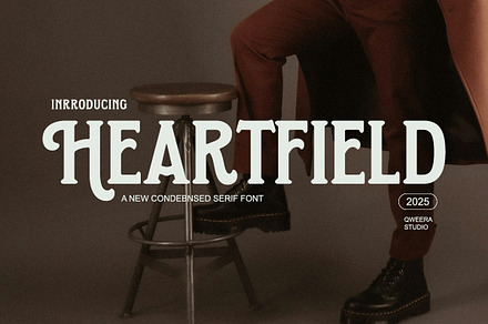 Heartfield - Vintage Condensed, a Serif Font by Qweera Studio