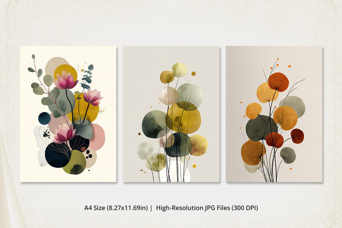 Abstract Botanical Watercolor Art, a Poster Template by Pixeness Studio (Photo 2 of 2)