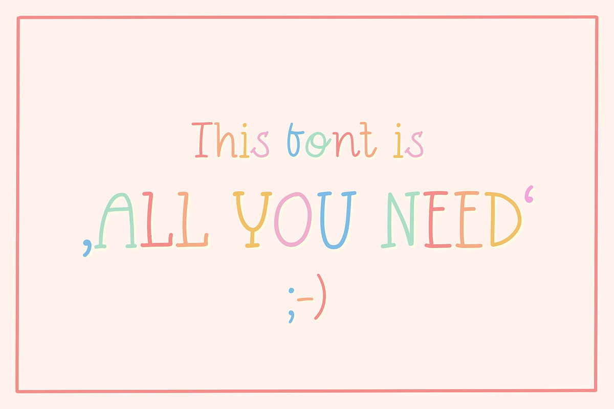 All You Need - a handdrawn font, a Font by Jutta Schneider (Photo 3 of 6)