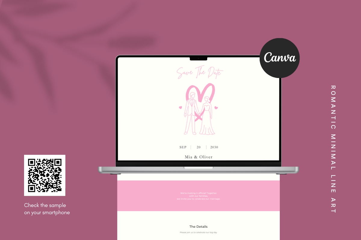 Romantic Line Art Wedding Website, a Landing Page Template by batang (Photo 2 of 5)