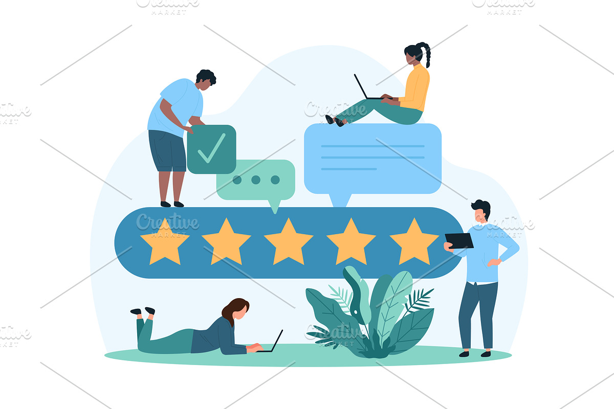 Customer review feedback clients, a Person Illustration by Flashvector