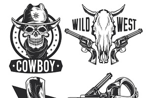 Set Of Cowboy Elements