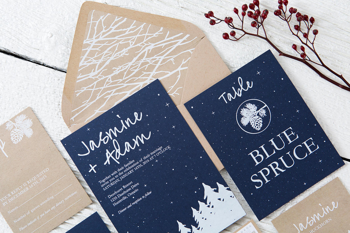 Winter Wonderland Wedding Suite, an Invitation Template by Laura K Invitations (Photo 1 of 5)